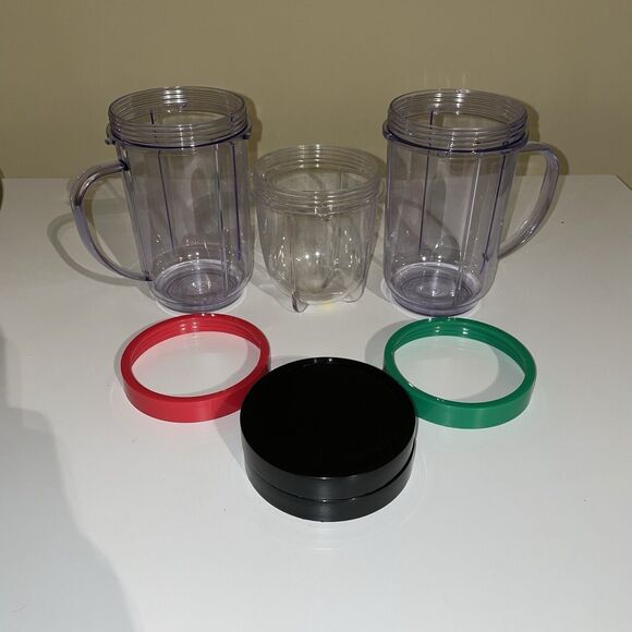 Magic Bullet Party Mugs - Set of 2 Mugs with Ring, 2 Sipper Lids, & Cup 3.5 oz - Picture 2 of 3